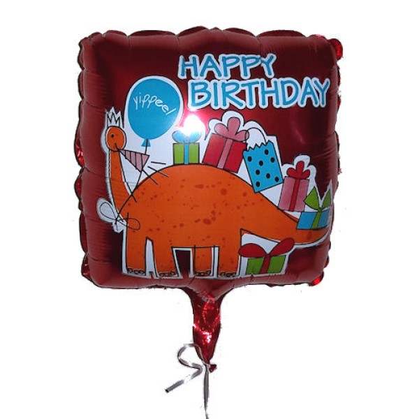 Large 21 inch Square Happy Birthday Dinosaur Mylar Balloon Large 21 inch Square Happy Birthday Dinosaur Mylar Balloon