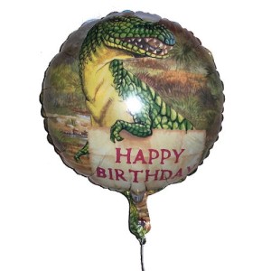 RTD-1517 : Happy Birthday T-rex Dinosaur Party 18 inch Mylar Balloon at Dinosaur Party Favors