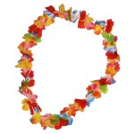 Polyester Bright Color Ruffle Flower Leis for Hawaiian Luau Beach Party