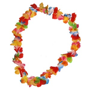 RTD-1706 : Polyester Bright Color Ruffle Flower Leis for Hawaiian Luau Beach Party at Dinosaur Party Favors