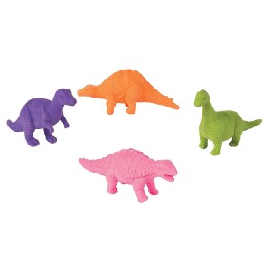 RTD-324312 : 12-Pack Large Rubber 3D Dinosaur Erasers at RTD Gifts